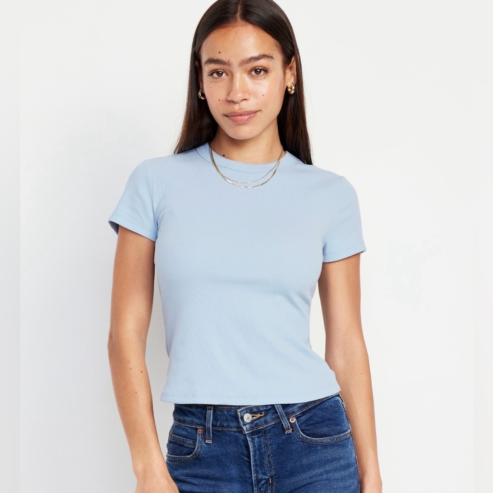 Old Navy Snug Crop T-shirt l Color: Glassy Sea 🌊 l XL